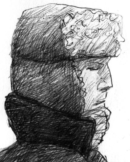 Man with fur cap