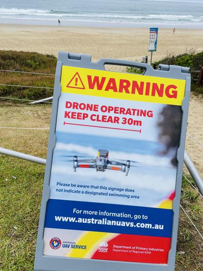 Drones at Sawtell beach, No shorebirds