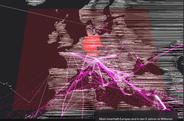 Map of Europe with lots of rendering artifacts