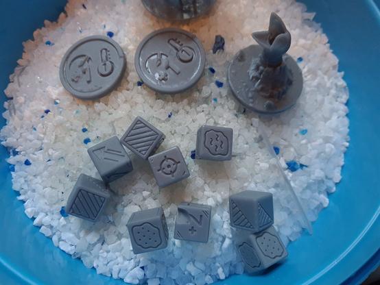 Photo. A selection of different resin models from the same batch. With varying degrees of success.