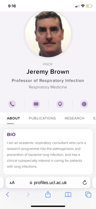 Bio of person referenced as “expert” in article