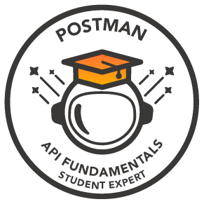 Course completion badge from Postman API.