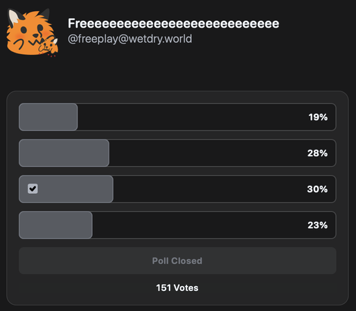 third option won. 
first lost. 
EZ