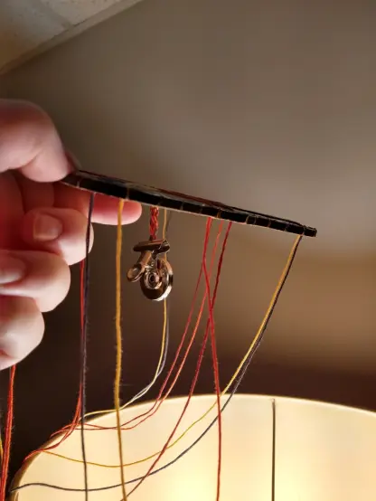 the same disk from below, with the start of the braid visible