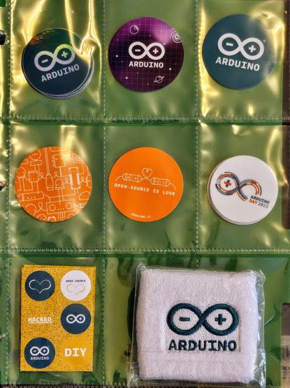 Arduino stickers and sweat band!