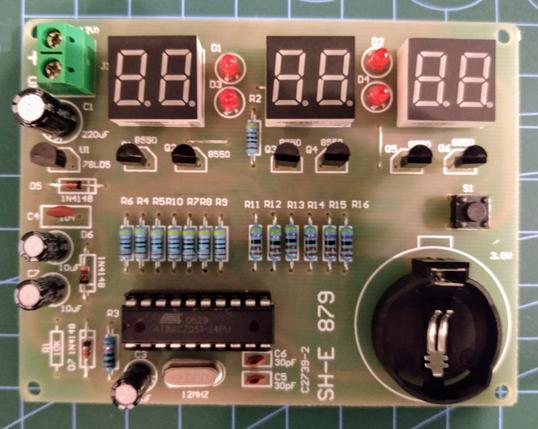 SH-E 879 kit: Build complete. All components soldered to the board.