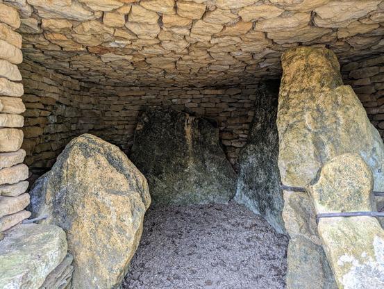 one of four burial chamber at Belas Knap, a neolithic chambered Long Barrow ( more than 5000 years old) on Cleeve Hill, Gloucestershire, England.