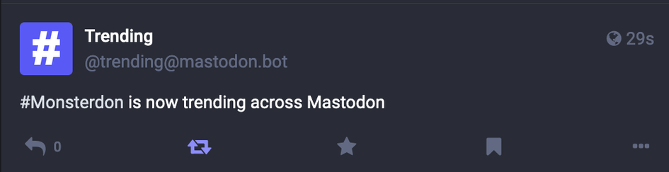 Trending #Monsterdon is now trending across Mastodon