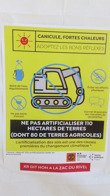 banderoles GNSA et Non à la ZAC du Rivel