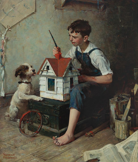 Painting the little House (1921), door Norman Rockwell, via Wikimedia Commons