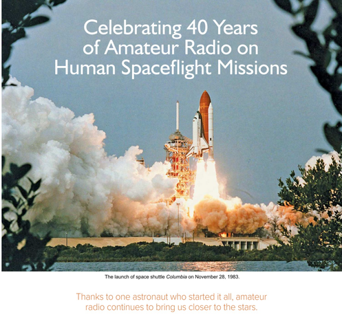 Image of page from February 2024 QST showing a shuttle launch.