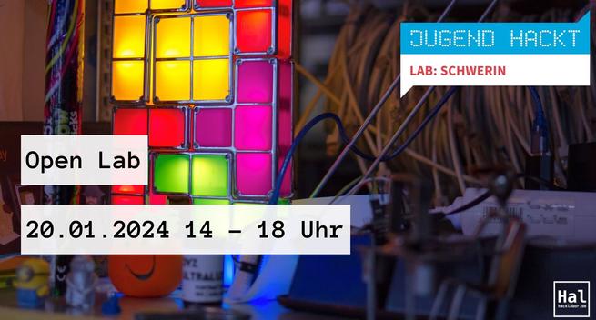 Terminankündigung:
Jugend hackt Lab: Schwerin - Open Lab am 20.01.2024 14 bis 18 Uhr