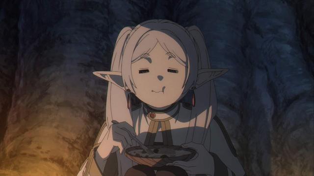 Frieren derpy face eating