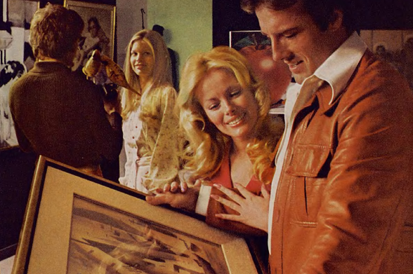 1975 A man and woman looking at a framed picture

A man and woman are standing indoors, attentively looking at a framed picture hung on a wall.
The pair appear interested in the art, their faces showing concentration and intrigue.
The man, donning a smile, seems to be enjoying the piece more than the woman.
They are both wearing clothing suitable for an indoor setting.
Their faces are clear and expressive, suggesting a shared interest in the art.
They are part of a small group of people, possibly at an art exhibition.
The atmosphere is calm and the focus is on the appreciation of the framed picture in front of them.

#photography #illustration #madman #nocontext #sfw #clothing #humanface #person #indoor #smile #man #wall #people #pictureframe #woman #standing #group #art 

https://nocontext.loener.nl/fullpage/03-March1975-Page-076.png