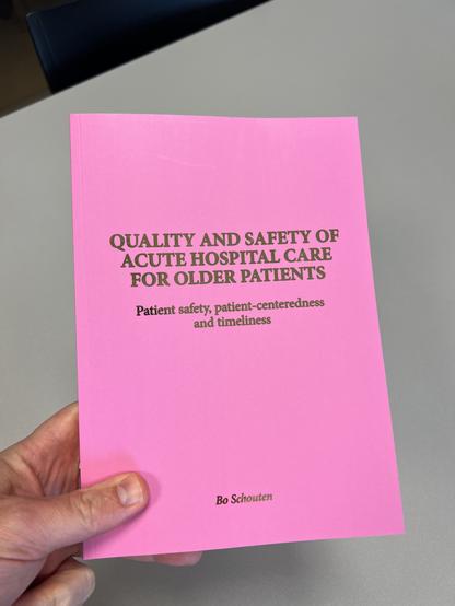 Bright pink cover with golden letters of the thesis of Bo Schouten