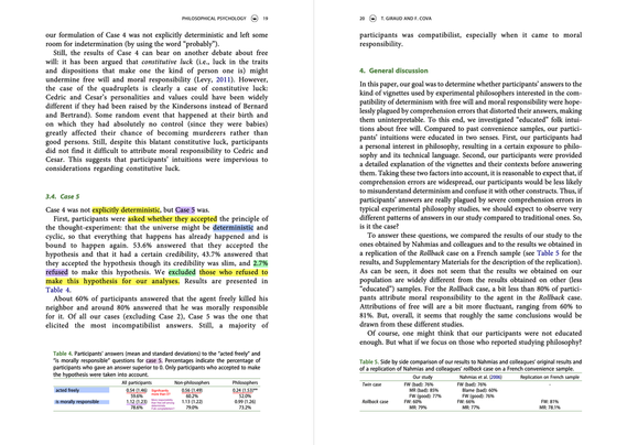 Pages 19 and 20 showing the results of the fifth thought experiment.