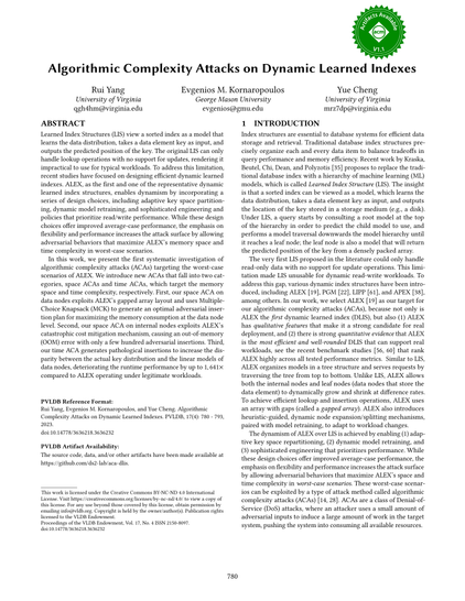 Thumbnail: Algorithmic Complexity Attacks on Dynamic Learned Indexes