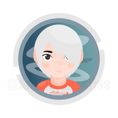 Vector Art of Ashley robins from another code with a background styled off the DAS from that game