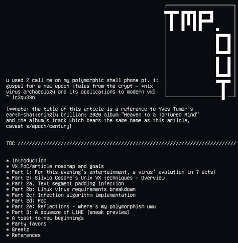 A screenshot of the paper's header and introduction on the tmpout website