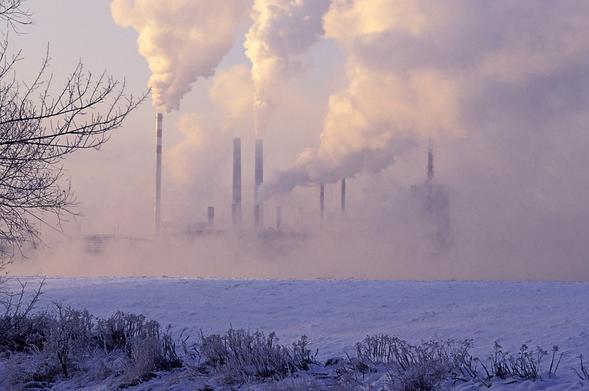 Steel factory in Winter