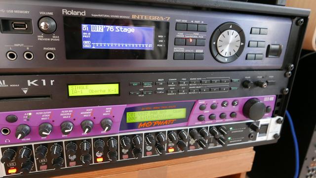 A stack of nice 19" rack synths.