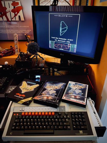 BBC Master computer running the Master version of Elite by Mark Moxon.