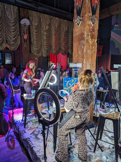 Painters go head to head in the finals of Art Battle, a timed art competition in San Francisco.