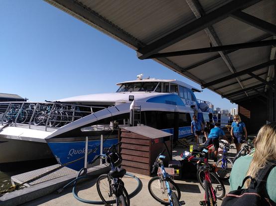 The ferry I am taking to Rottnest island, docked at Elisabeth quay