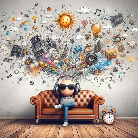 «Create by Bing Image Creator»
{Image of (listening to your favorite music can really get you pumped up)}, When you're feeling down, listen to a song that lifts your spirits. When you're feeling good, listen to a song that makes you even happier.