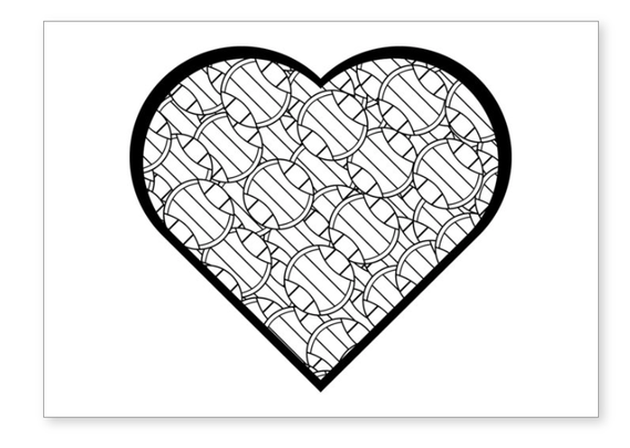 Our volleyball heart design shows a heart filled with volleyballs.