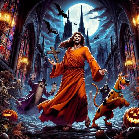 #ScoobyDoo joins #RobotOrangeJesus for a #Spot of #VampireHunting...