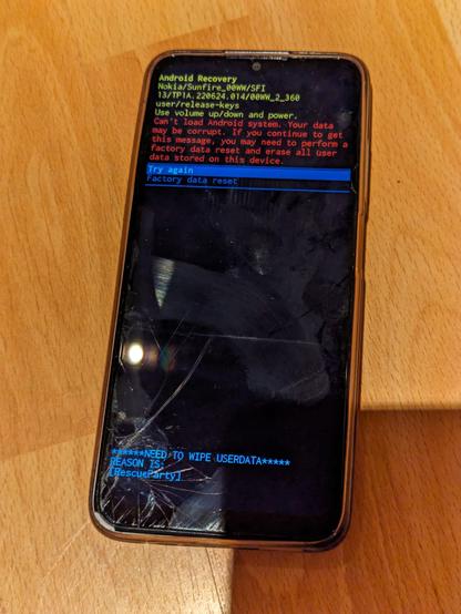 Nokia g22 zeigt nur noch "Android Recovery"