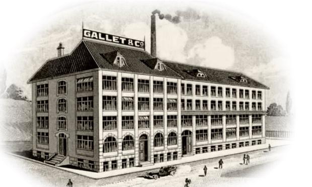 A fanciful advertising image of Gallet’s “Fabrique Electa” (which was never this big) in La Chaux-de-Fonds