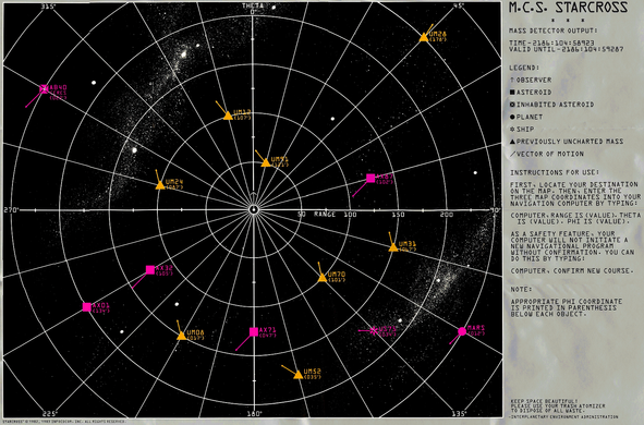 Map included in Starcross computer game