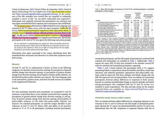 Pages 17 and 18 showing information about the in-person survey at Time 2 (T2).