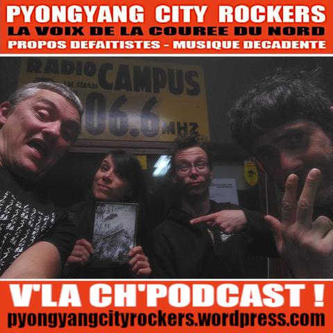 leflyer annonçant le podcast du Pyongyang City Rockers #323, ça montre quelques zozos faisant des grimaces