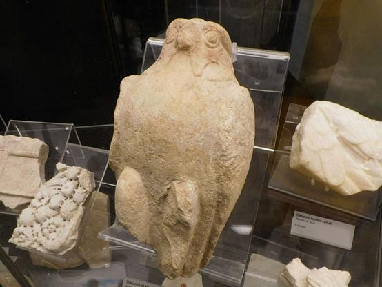 lunense marble sculpture of a falcon  , probably representing an Egyptian God  called Horus ;   from second or third century AD