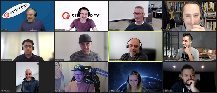 Screenshot of attendees on the January 26, 2024 #SitecoreLunch call.