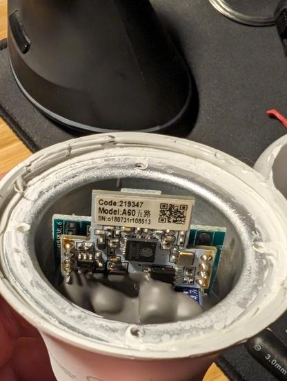 Pic showing the orientation of the circuit boards in an old Feit smart bulb.