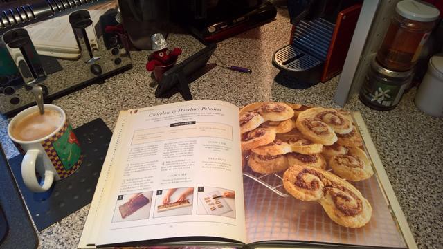 #RedBeanBear presents a #Recipe for #ChocolateAndHazlenutPalmiers while wearing his own #AluminiumHat... Because of #AllThe5G and #Reasons...