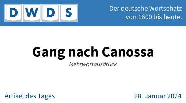 Gang nach Canossa | Mehrwortausdruck