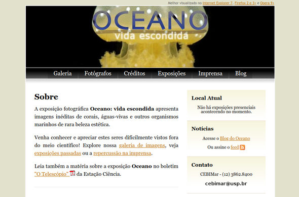 Website Oceano em 2024