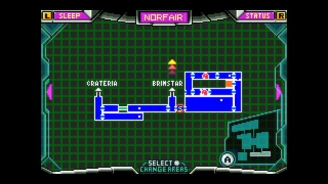 Screenshot of Metroid Zero Mission map.