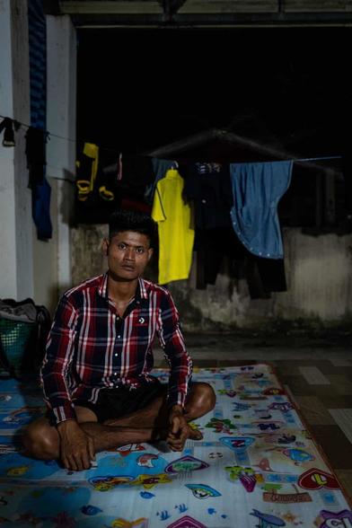 Thant Zin Oo, a 30-year-old army defector, says he saw a senior officer kill five unarmed civilians after making them dig their own grave. Photograph: Aung Naing Soe/The Guardian