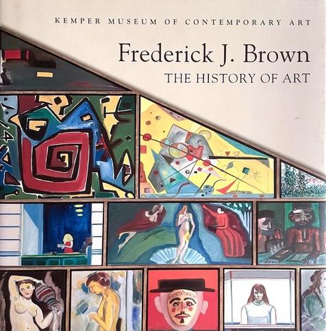 A book entitled Frederick J. Brown: The History of Art. A detail from a colorful wall painting is shown.