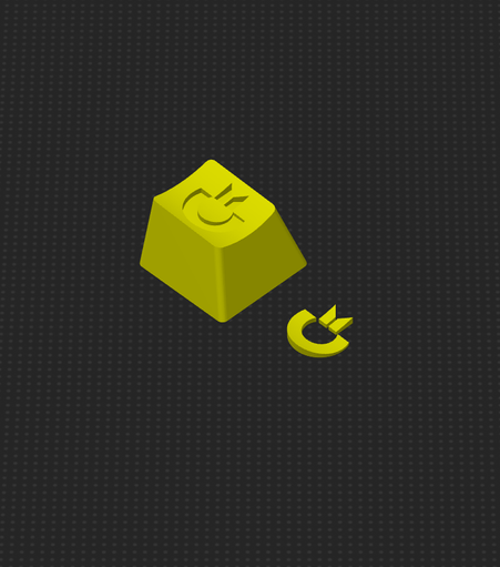 3d image if the key body and the Commodore logo inlay.