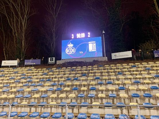 The result on a screen at yesterday’s match.