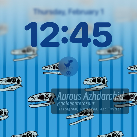 Close-up of the blue wallpaper as its intended use
