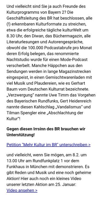 Bildschirmfoto des Studiobau-Newsletters 'Auflösung unseres Weihnachtsrätsels und Neuigkeiten' Teil 2.
