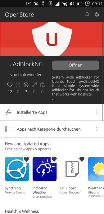 uAdBlockNG featured in OpenStore, the AppStore for Ubuntu Touch.